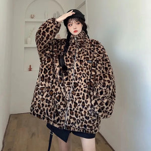 VILZSTUDIOS Leopard Print Oversized Jacket