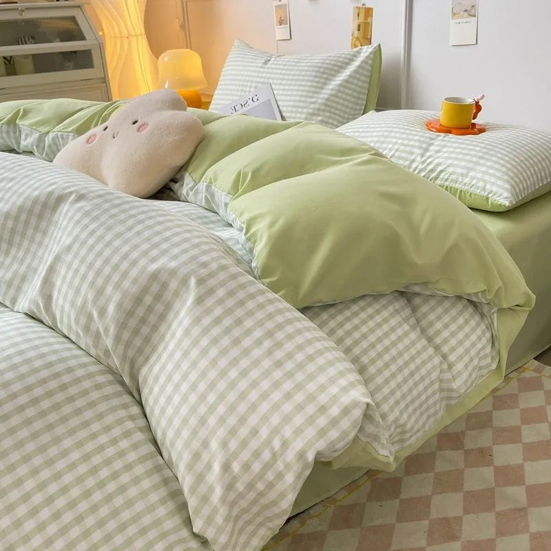 VILZSTUDIOS Soft Plaid Duvet Cover Bedding Set