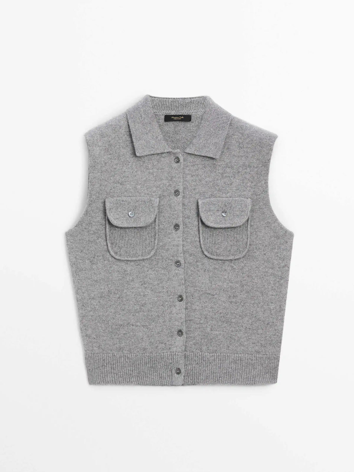 VILZSTUDIOS Grey Woolen Knit Sleeveless Vest