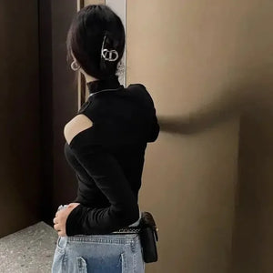 VILZSTUDIOS Hollow Out Bodycon Crop Top