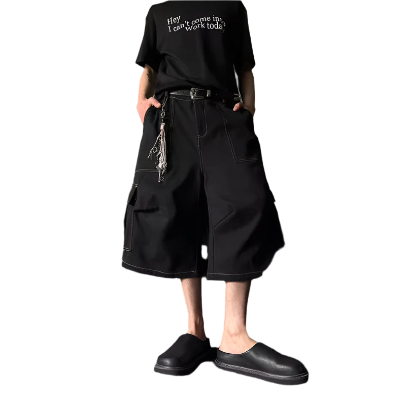VILZSTUDIOS Solid Color Vintage Cargo Jorts