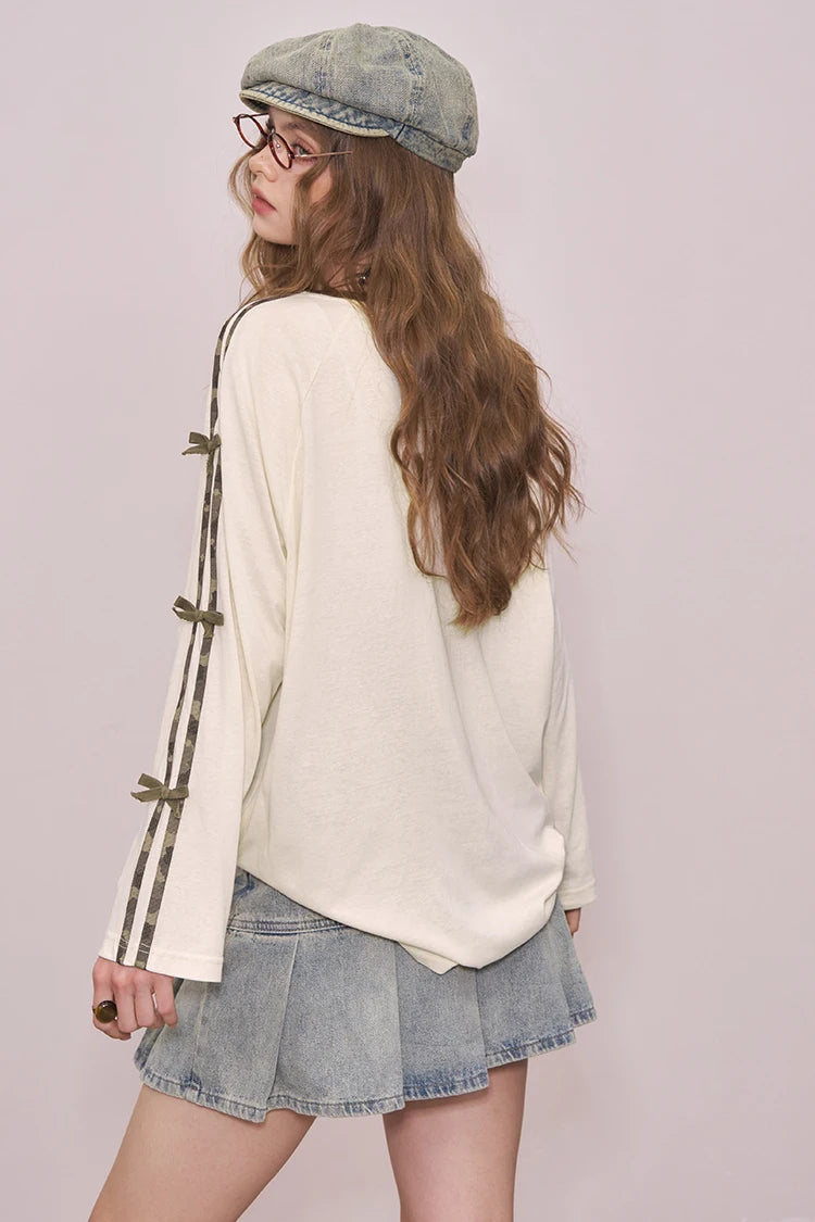 VILZSTUDIOS Oversized Long Bow Sleeve Top