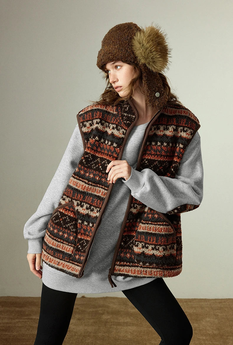 VILZSTUDIOS Nordic Style Shearling Fleece Vest