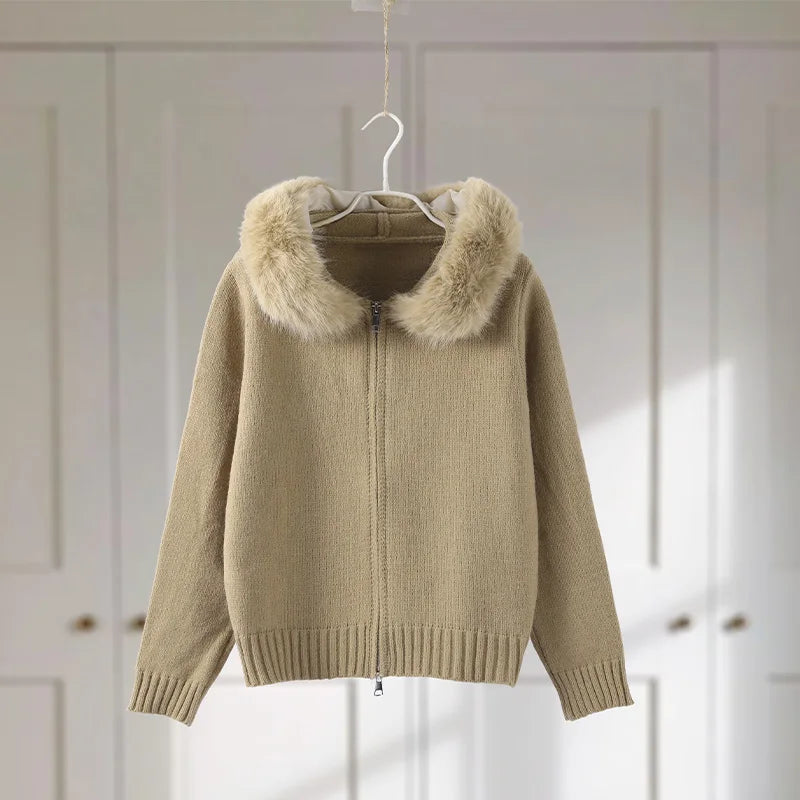 VILZSTUDIOS Cozy Fur Collar Jacket