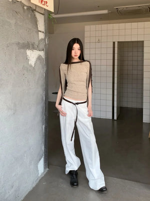 VILZSTUDIOS Cozy Knit Split Sleeve T-Shirt