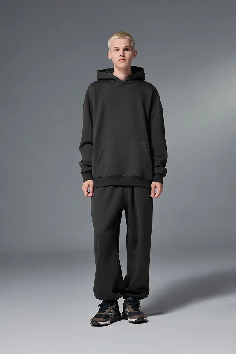 VILZSTUDIOS Premium Minimalist Fleece Solid Color Hoodie