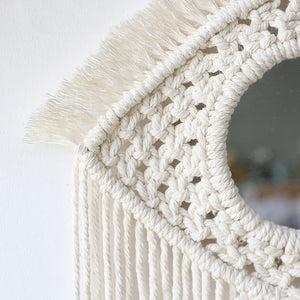 VILZSTUDIOS Macrame Mirror Wall Decoration Boho Home Decor Mirrors for Bedroom Wall Mirrors for Living Room Baby Room Decoration Nursery