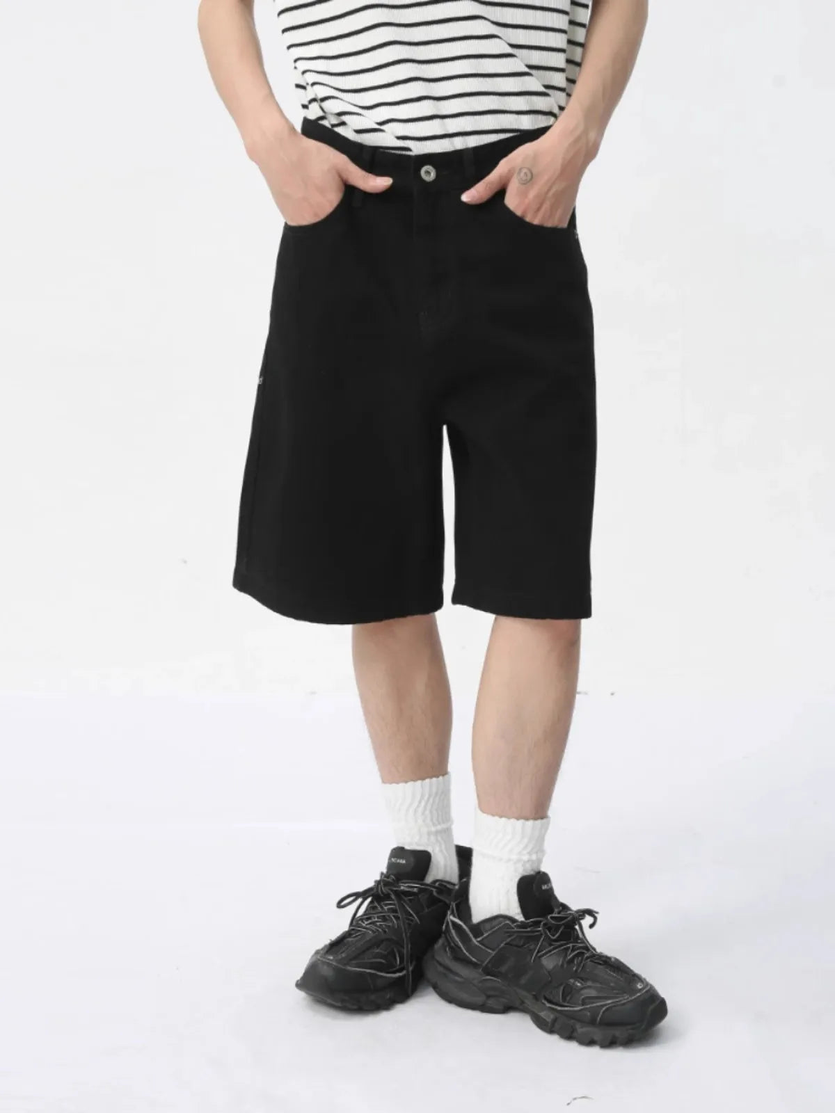 VILZSTUDIOS Summer Denim Shorts Solid Color Shorts