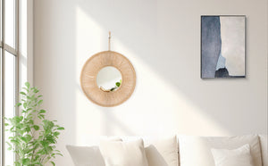 VILZSTUDIOS Handmade hemp rope mirror decoration mirror living room background decoration hallway shopping mall famous hotel wall decor