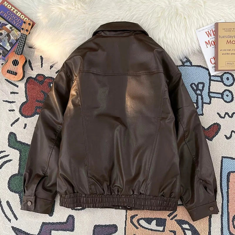 VILZSTUDIOS Stylish American PU Leather Jacket