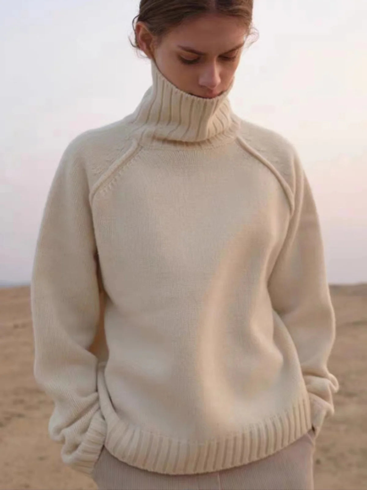 VILZSTUDIOS Thick Pure Cashmere Turtleneck Sweater