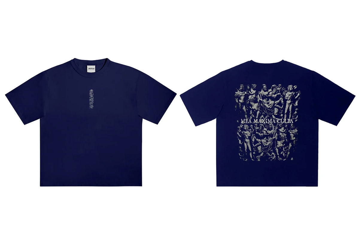 VILZSTUDIOS Oversized Graphic Print Cotton Goth T-shirt