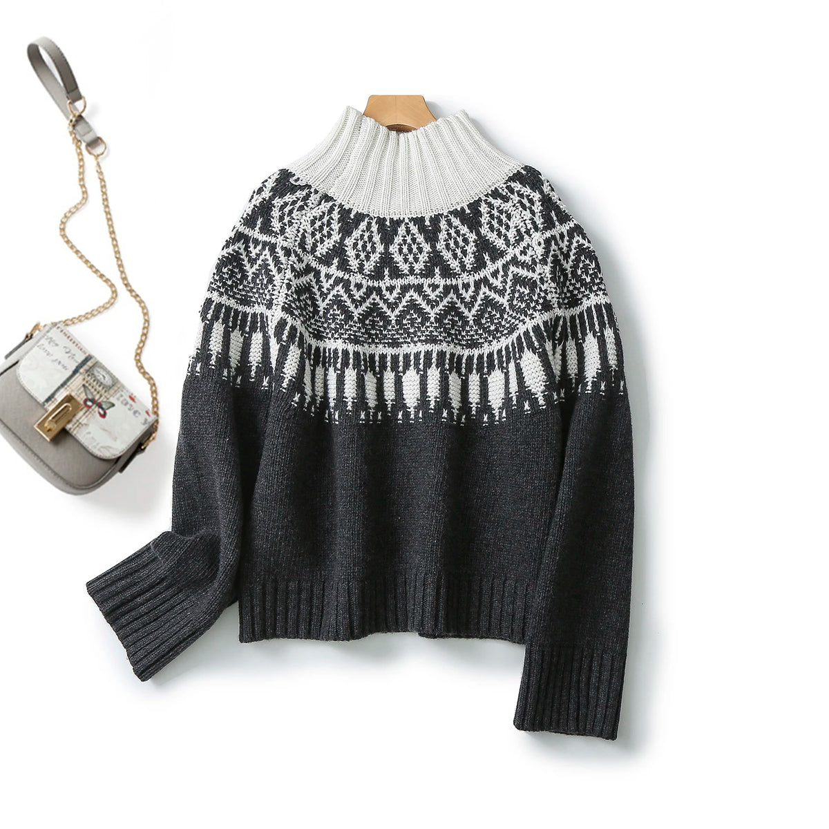 VILZSTUDIOS Jacquard Turtleneck Sweater