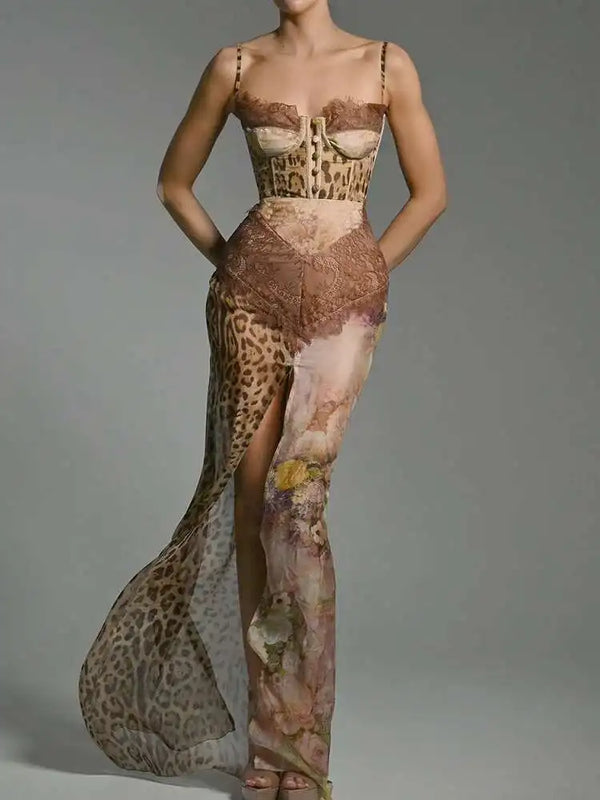 Leopard Print Sexy Maxi Dress Summer