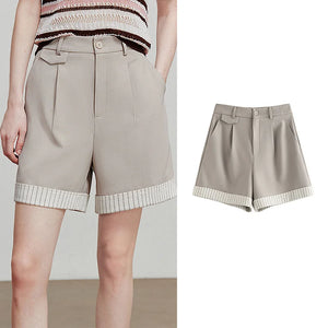 VILZSTUDIOS Versatile Striped Classic Wide Leg Shorts