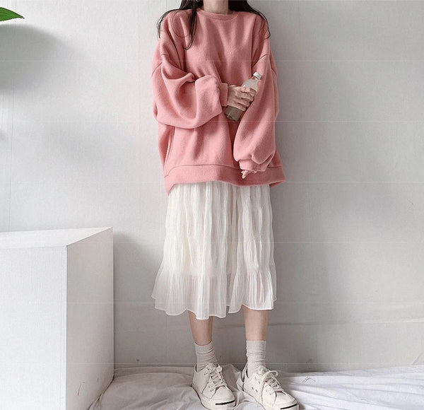 Pleated Chiffon High Waist Skirt