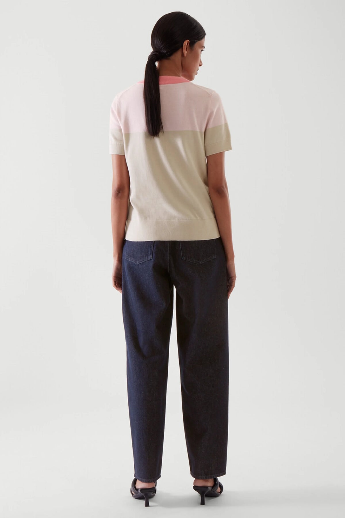 VILZSTUDIOS Cotton Color Blocked Knitted T-Shirt