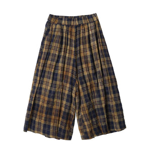 VILZSTUDIOS Yellow Black Checkered Elastic Waist Pants
