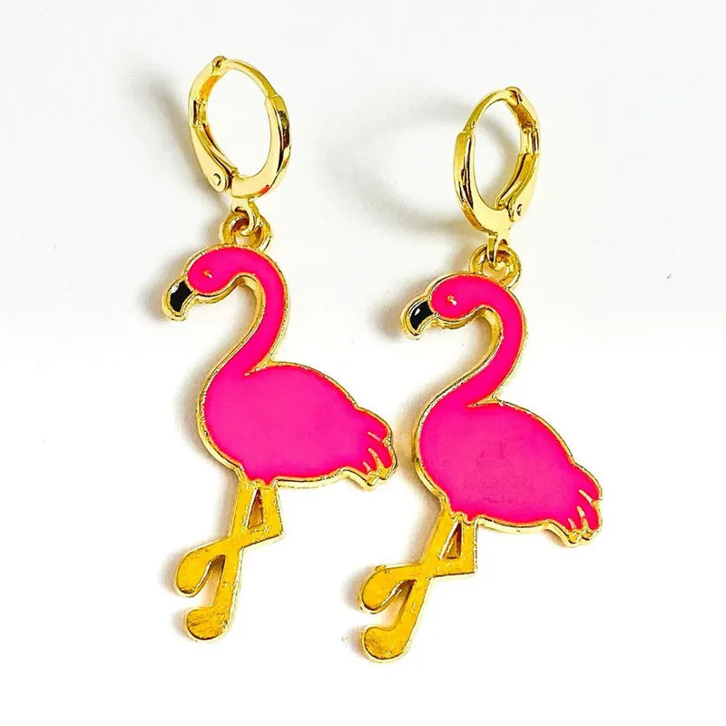 VILZSTUDIOS Golden Flamingo Bird Charm Earring