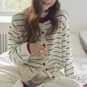 VILZSTUDIOS Everyday Striped Knitted Cardigan