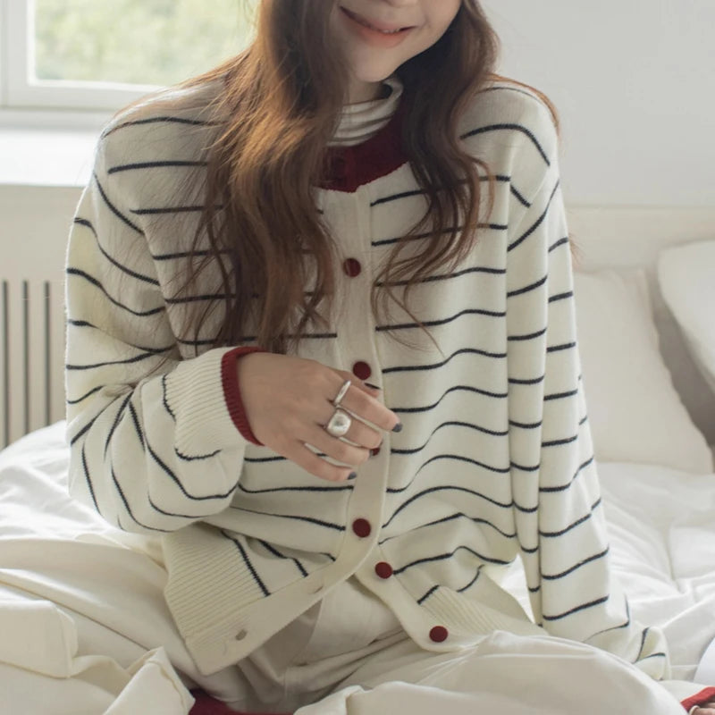 VILZSTUDIOS Everyday Striped Knitted Cardigan