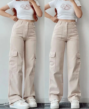 VILZSTUDIOS Solid Color Straight Leg Pants