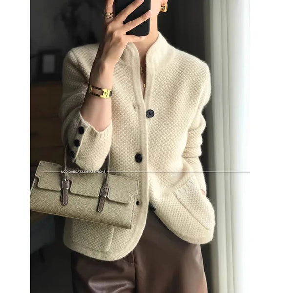 Cozy Thickened Cashmere Wool Cardigan