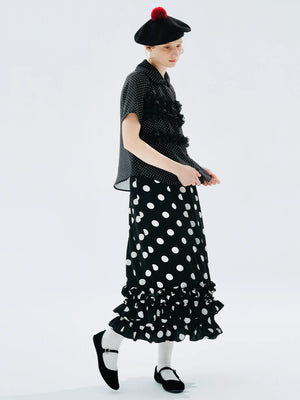 VILZSTUDIOS Black Polka Dot Lapel Shirt