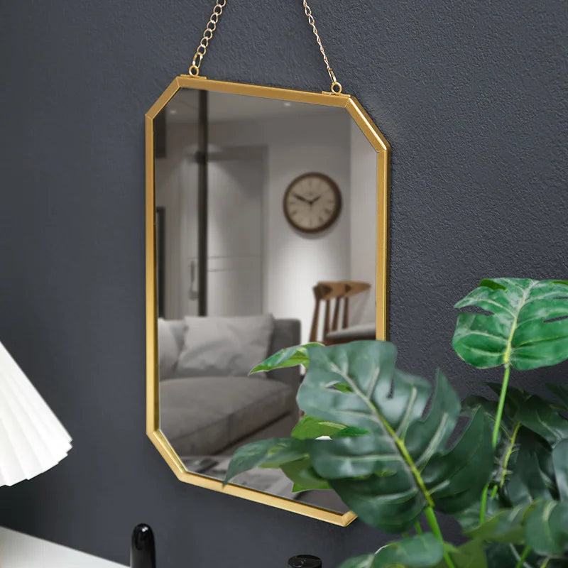 VILZSTUDIOS Nordic-Style Wrought Iron Square Wall-Mounted Mirror BathroomWall-Mounted Vanity Mirror Wall-Mounted Makeup