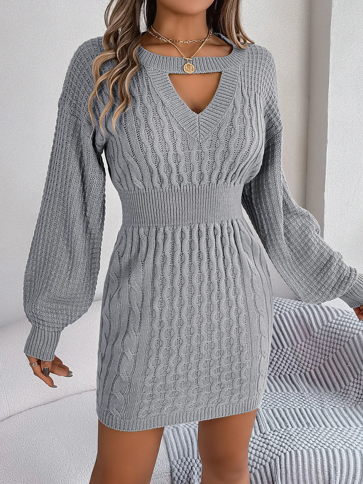 VILZSTUDIOS Cozy Knitted Bodycon Mini Dress