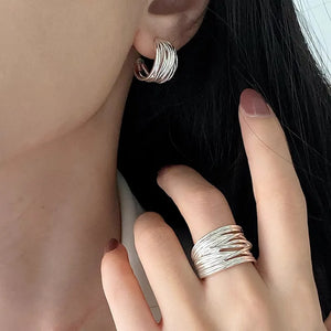 VILZSTUDIOS Geometric Punk Wide Open Finger Ring