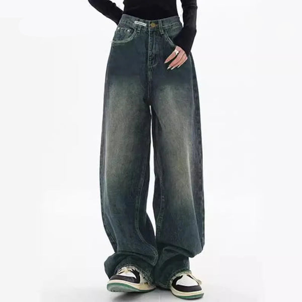 High Waist Wide Leg Denim Jeans