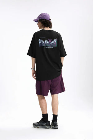 VILZSTUDIOS Mountain Graphic Oversize Casual T-Shirt