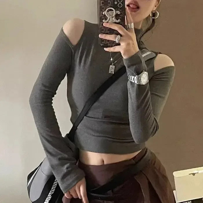 VILZSTUDIOS Hollow Out Bodycon Crop Top