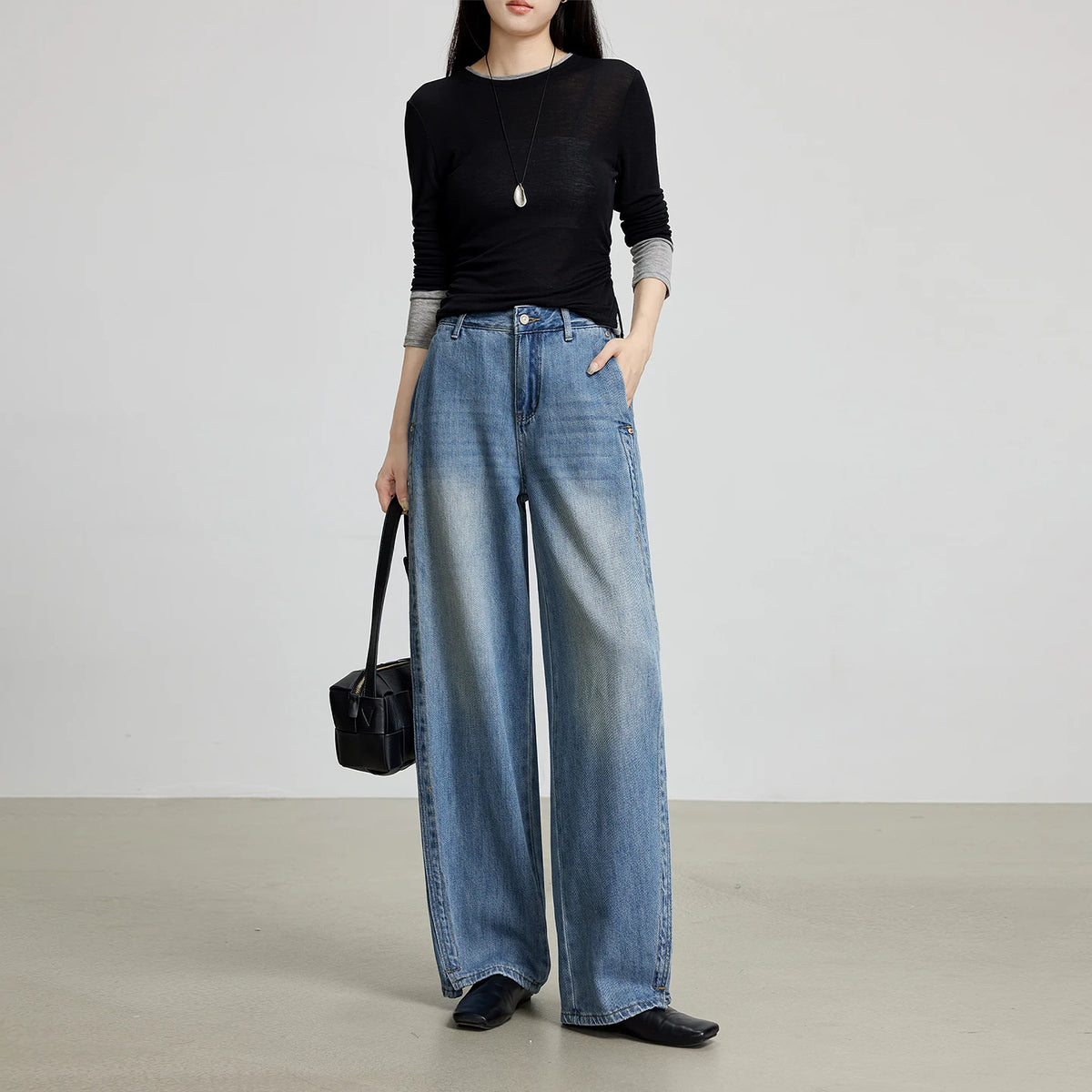 VILZSTUDIOS New Mid-Waist Wide Leg Jeans
