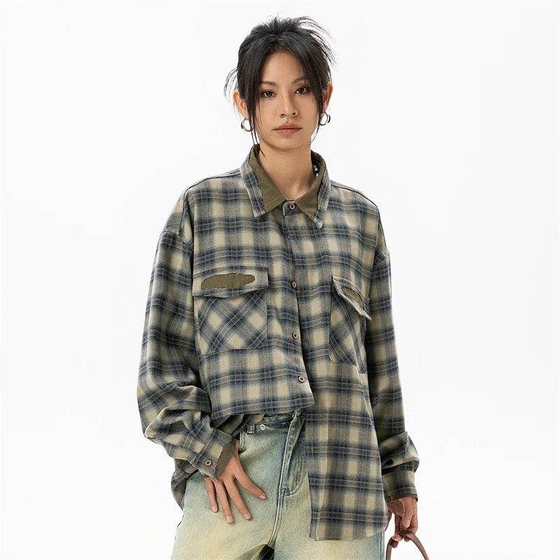 VILZSTUDIOS Plaid Casual Women's Shirt