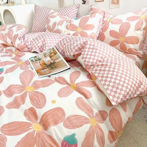 VILZSTUDIOS Soft Cherry Floral Duvet Cover Bedding Set