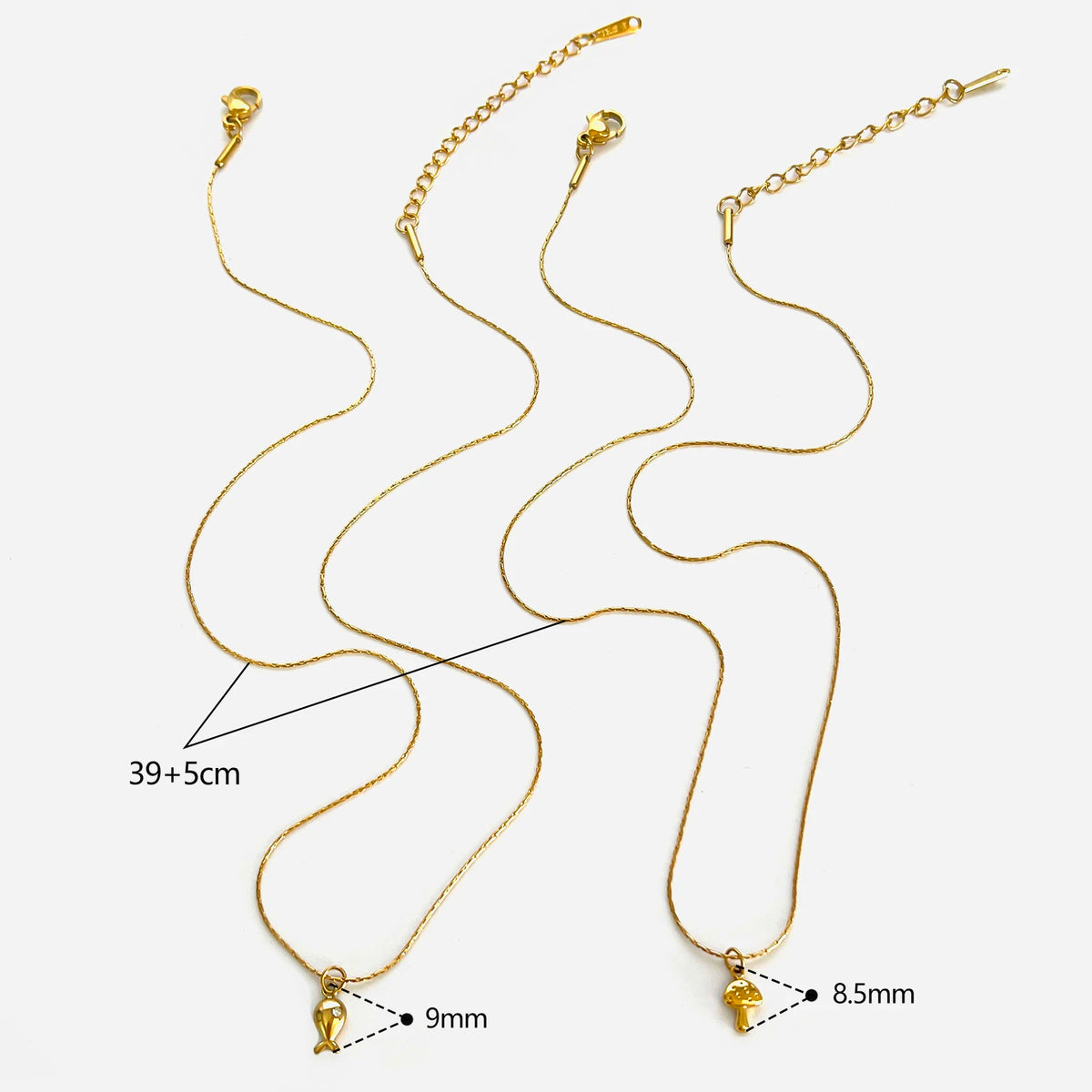 VILZSTUDIOS 18K Gold Plated Mushroom & Whale Pendant Necklace