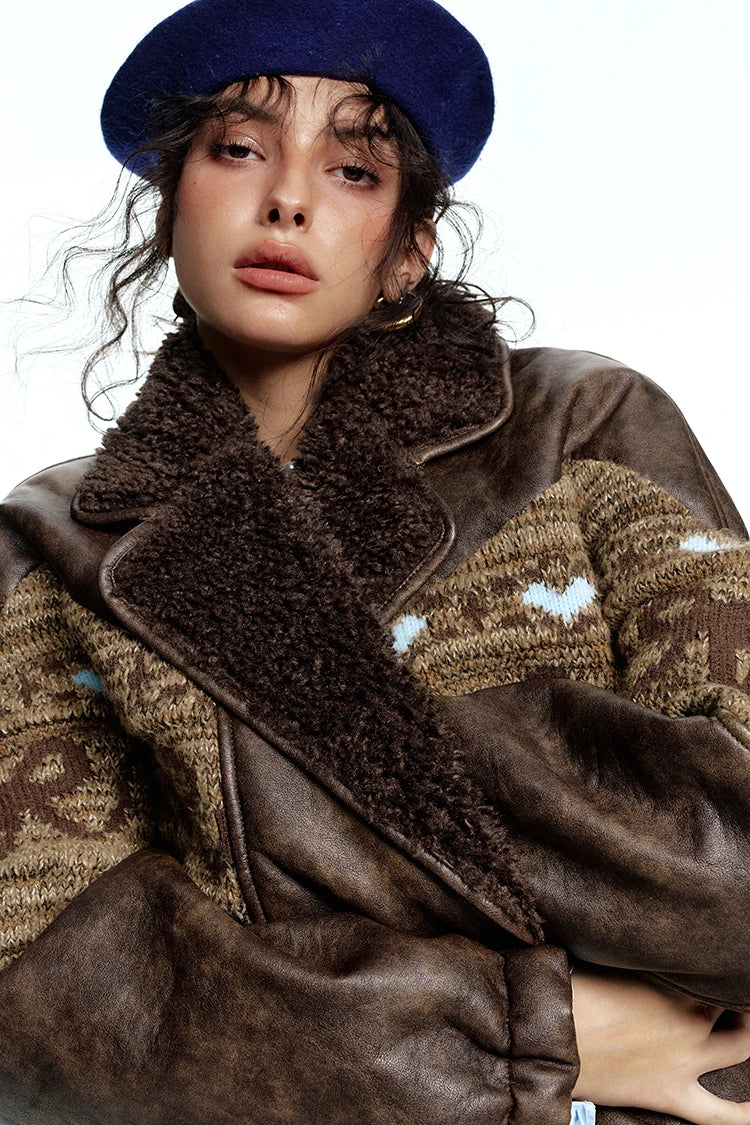 VILZSTUDIOS Retro Maillard Knitted Bow Jacket
