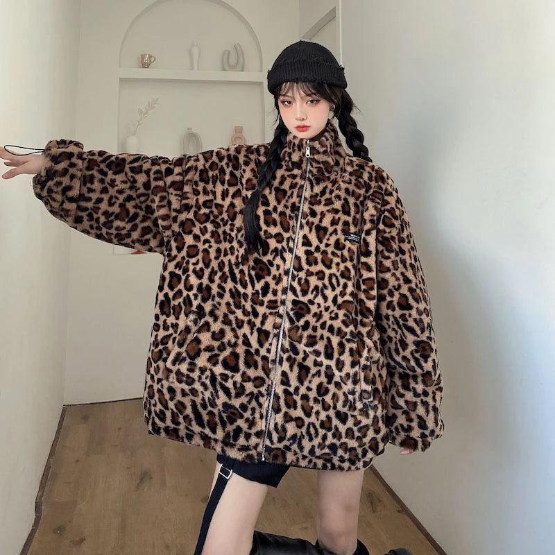 VILZSTUDIOS Leopard Print Oversized Jacket
