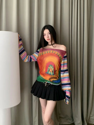 VILZSTUDIOS Funny Halloween Off-Shoulder Top