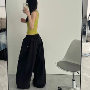 VILZSTUDIOS Trendy Oversized Black Wide Leg Pants