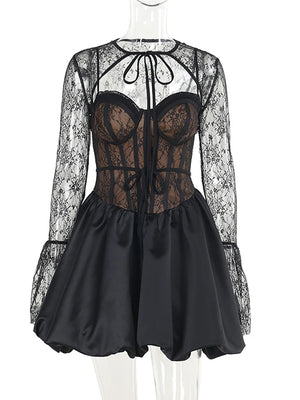 VILZSTUDIOS Elegant Lace Two-Piece Set Dress