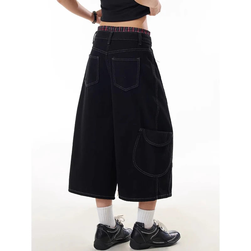 VILZSTUDIOS Black High Waisted Wide Leg Jeans