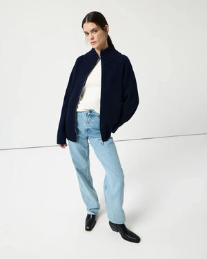 VILZSTUDIOS Cozy Knitted Turtleneck Zipper Cardigan