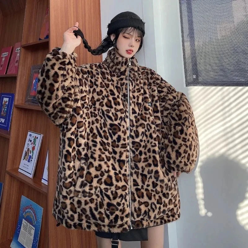 VILZSTUDIOS Leopard Print Oversized Jacket
