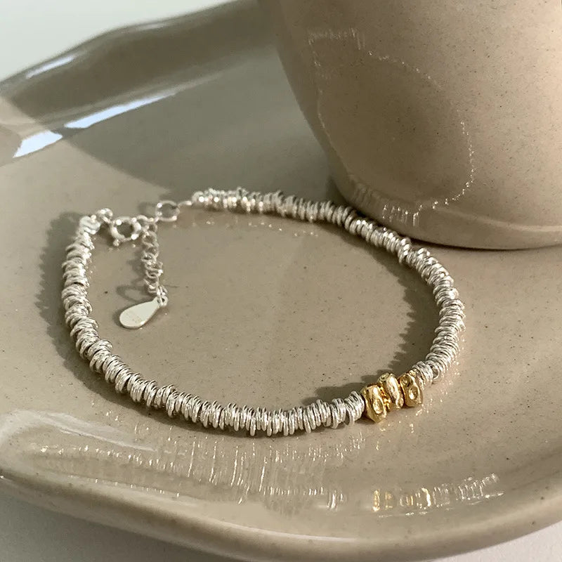 VILZSTUDIOS Geometric Beads Adjustable Gold Color Bracelet