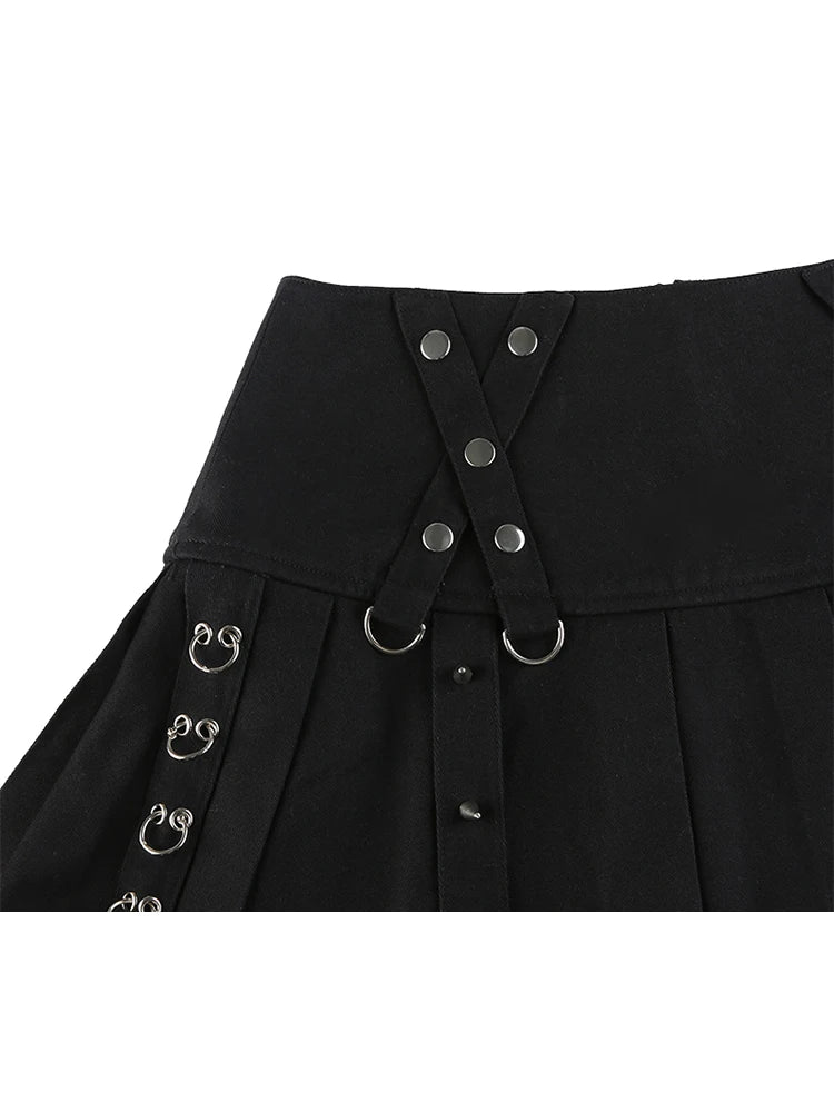 VILZSTUDIOS Chic Pleated Gothic Mini Skirt 2023