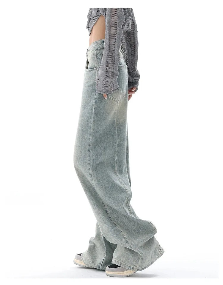 VILZSTUDIOS Vintage Distressed Wide Leg Jeans