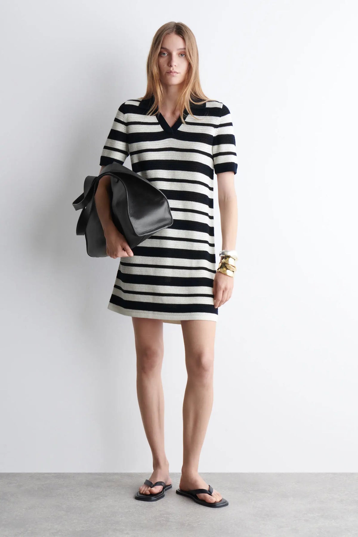 VILZSTUDIOS Fashionable Striped Mini Dress